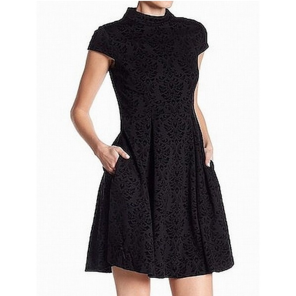 Eliza J Black Velvet Dress w/Pockets